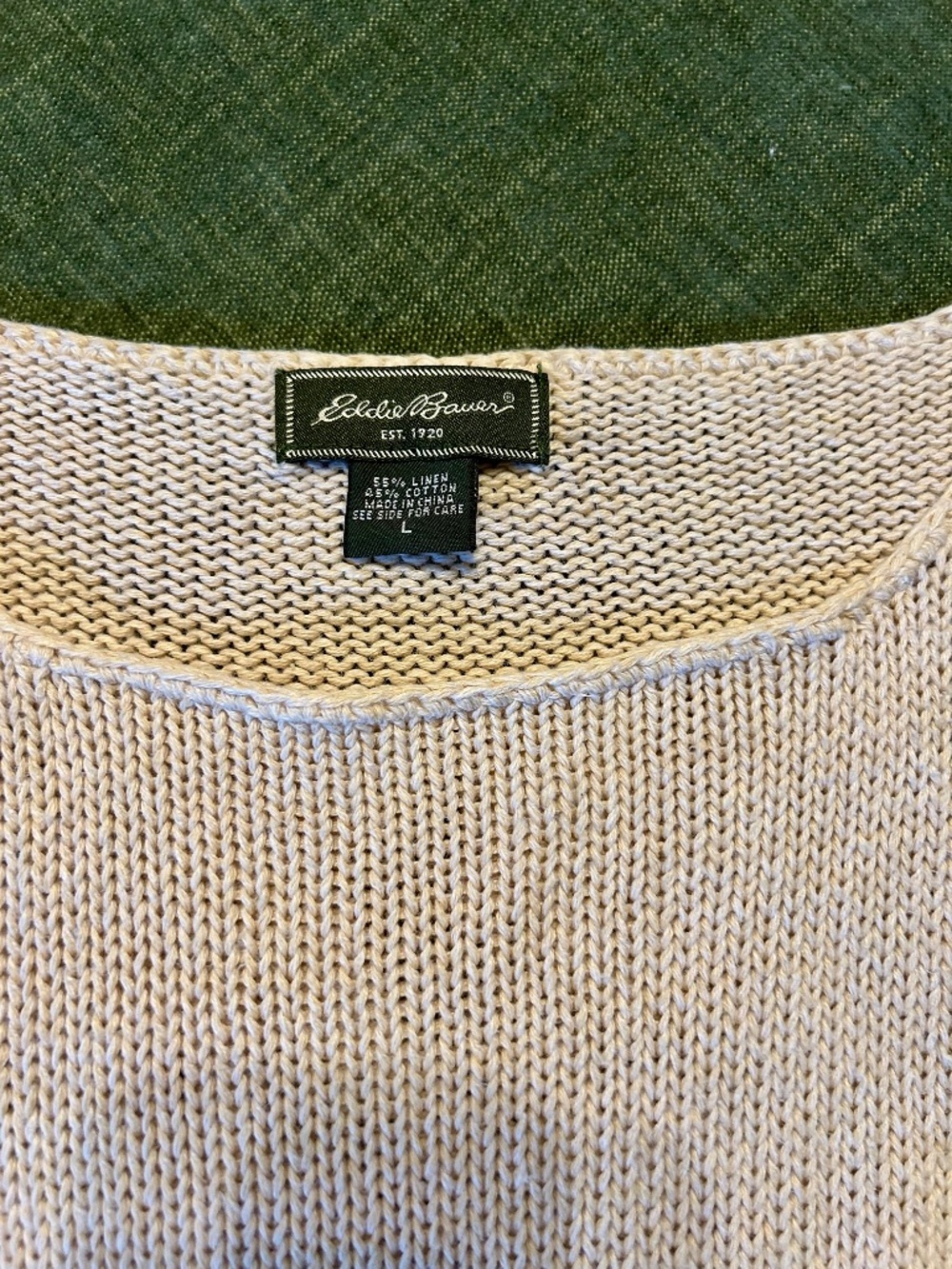 Eddie Bauer Vintage Women’s Sleeveless Knit Sweater Tank Sz Large Cotton/Linen - Picture 3 of 4